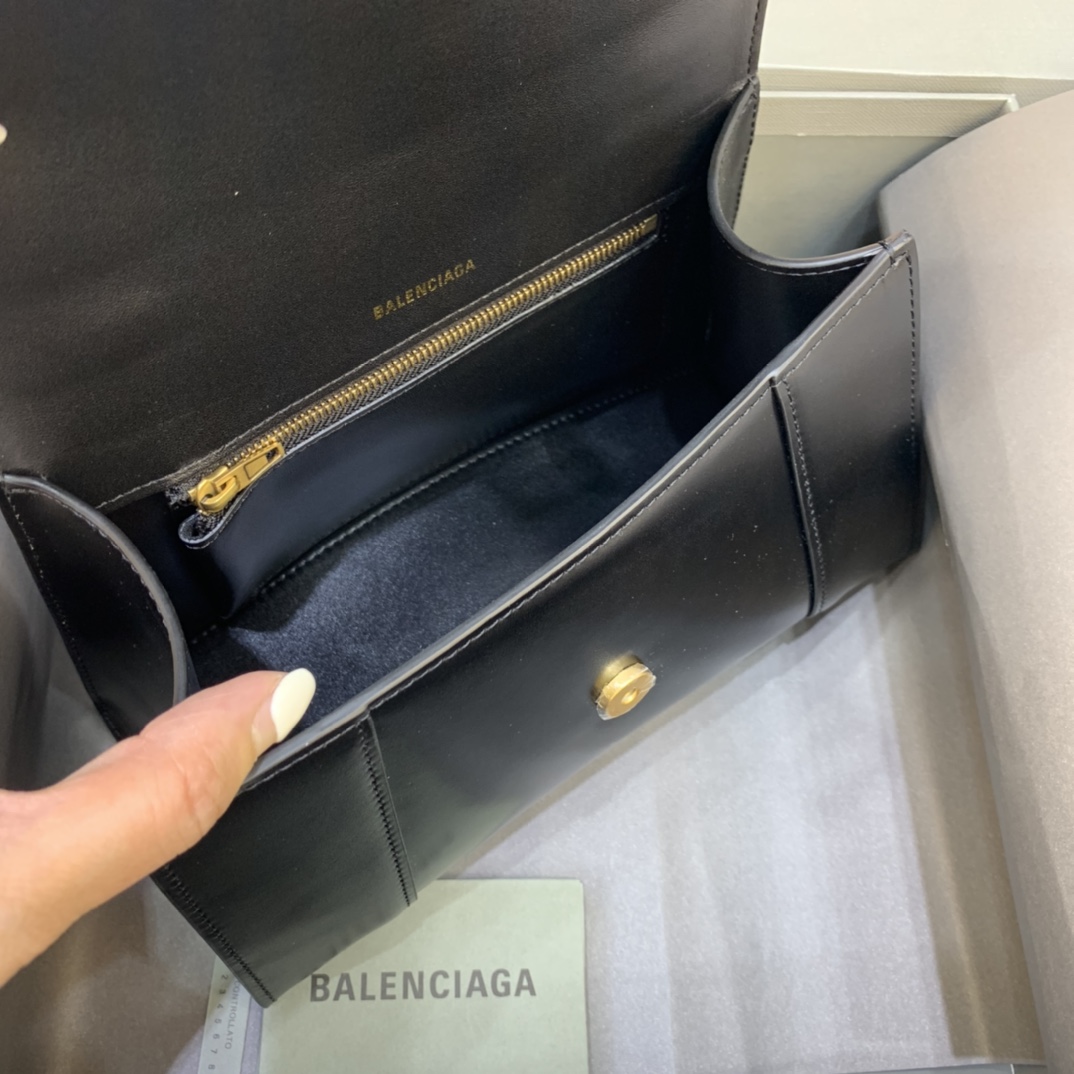 Balenciaga Hourglass XS Handbag Graffiti Shoulder Bag Black/Gold